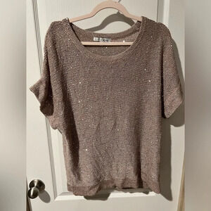 WD NY sweater top with sequins sz 1X.